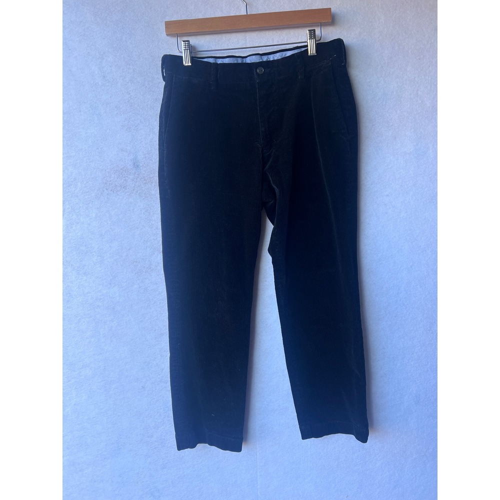 Polo Ralph Lauren Mens 32x30 Black Corduroy Pants Straight Leg Stretch